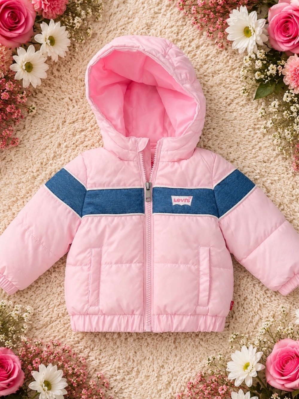 Levi's Pink Jacket with Blue Chest Stripe